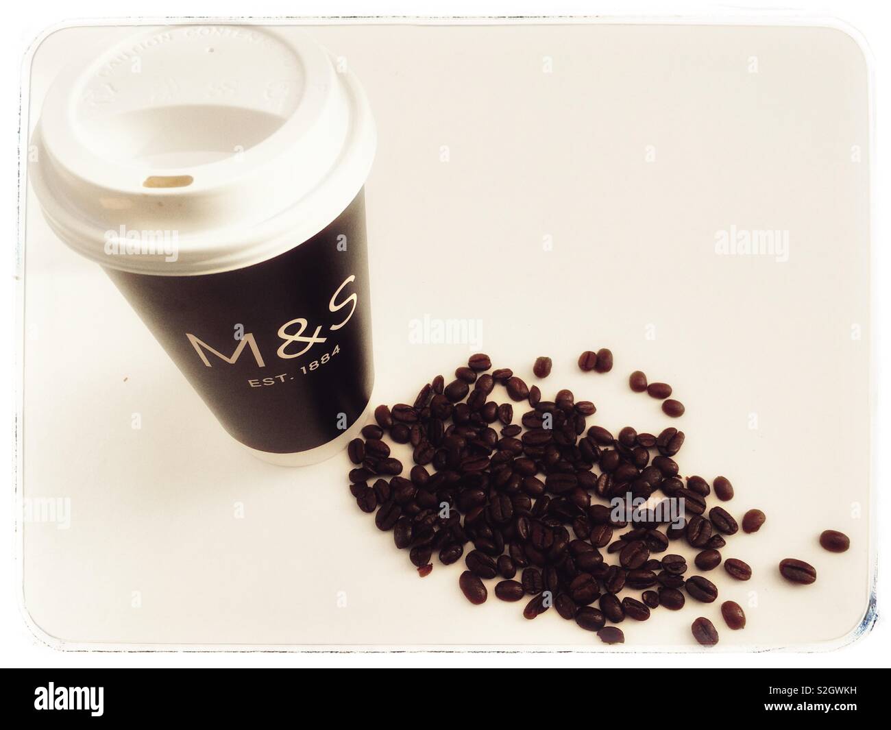 M&S take away coffee - Smartphone Captured Stock Image