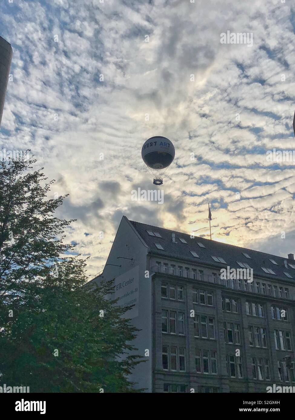 A Flying Berlin Balloon - Smartphone Captured Stock Image
