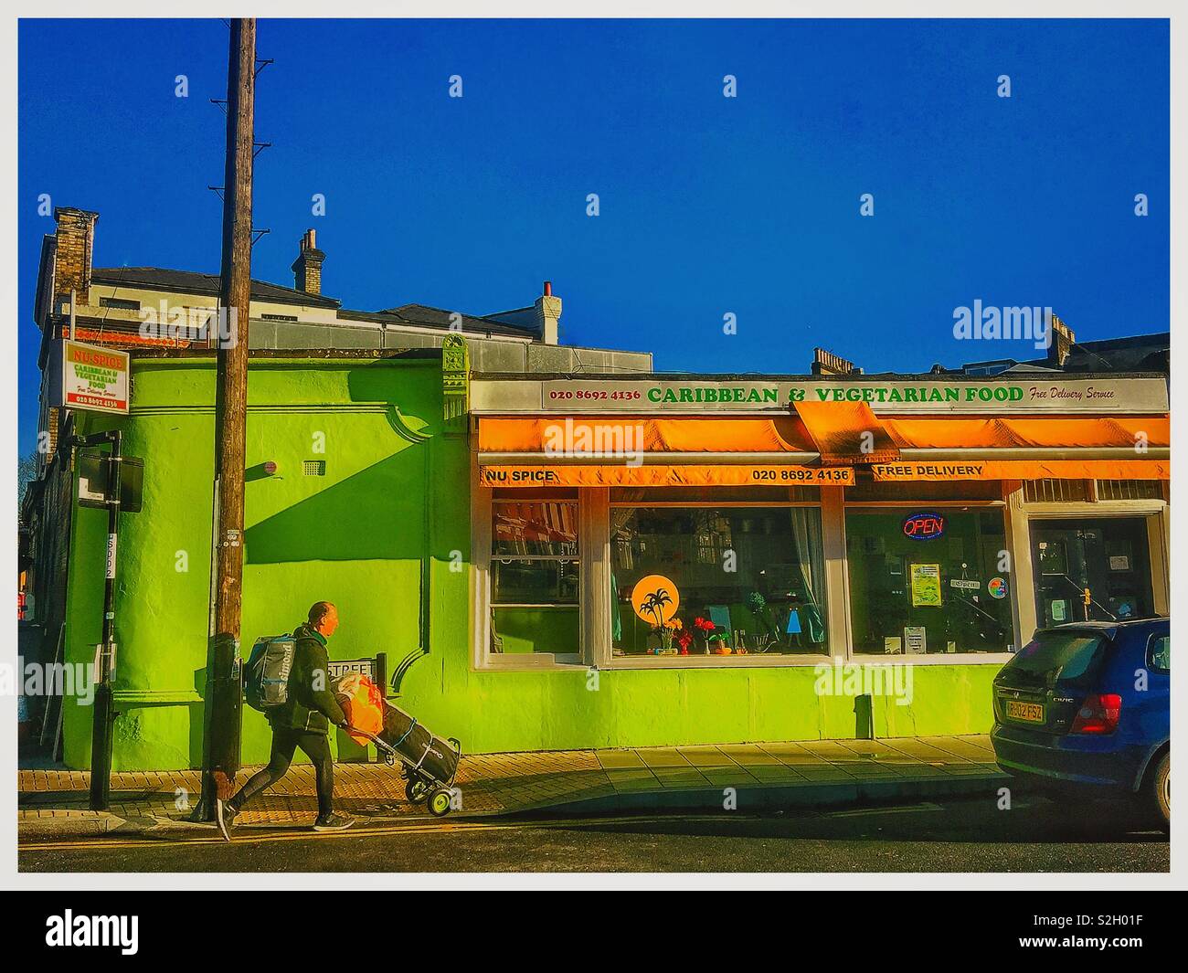 A colourful street scene in Brockley, South London. Stock Photo