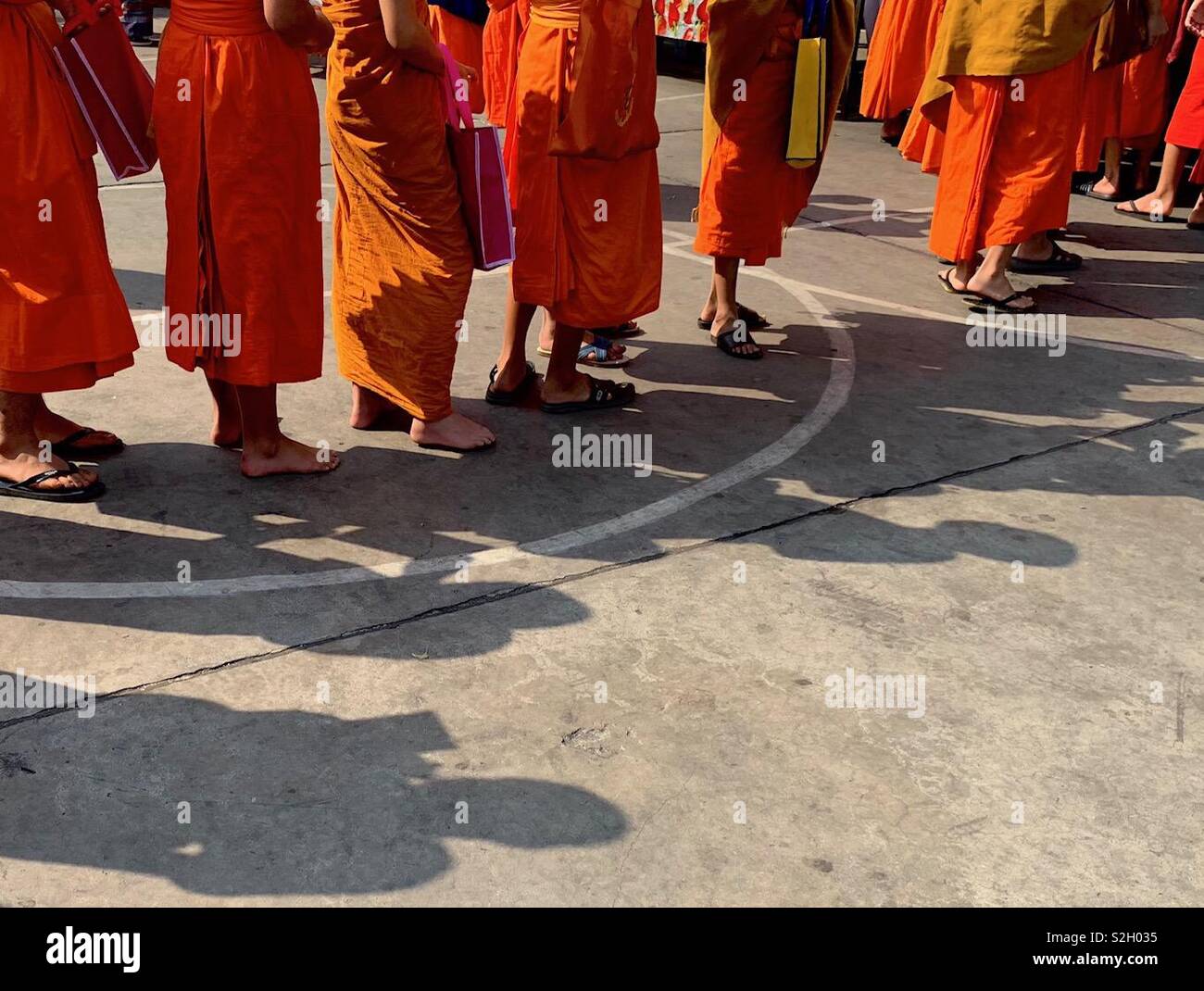 Buddhist monks , Thailand - Smartphone Captured Stock Image