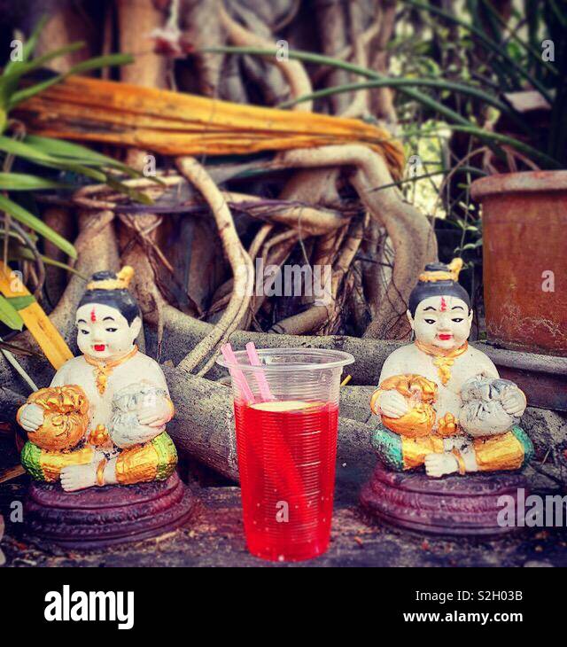 Buddhist offerings , Thailand - Smartphone Captured Stock Image Buddhist offerings , Thailand - Smartphone Captured Stock Image
