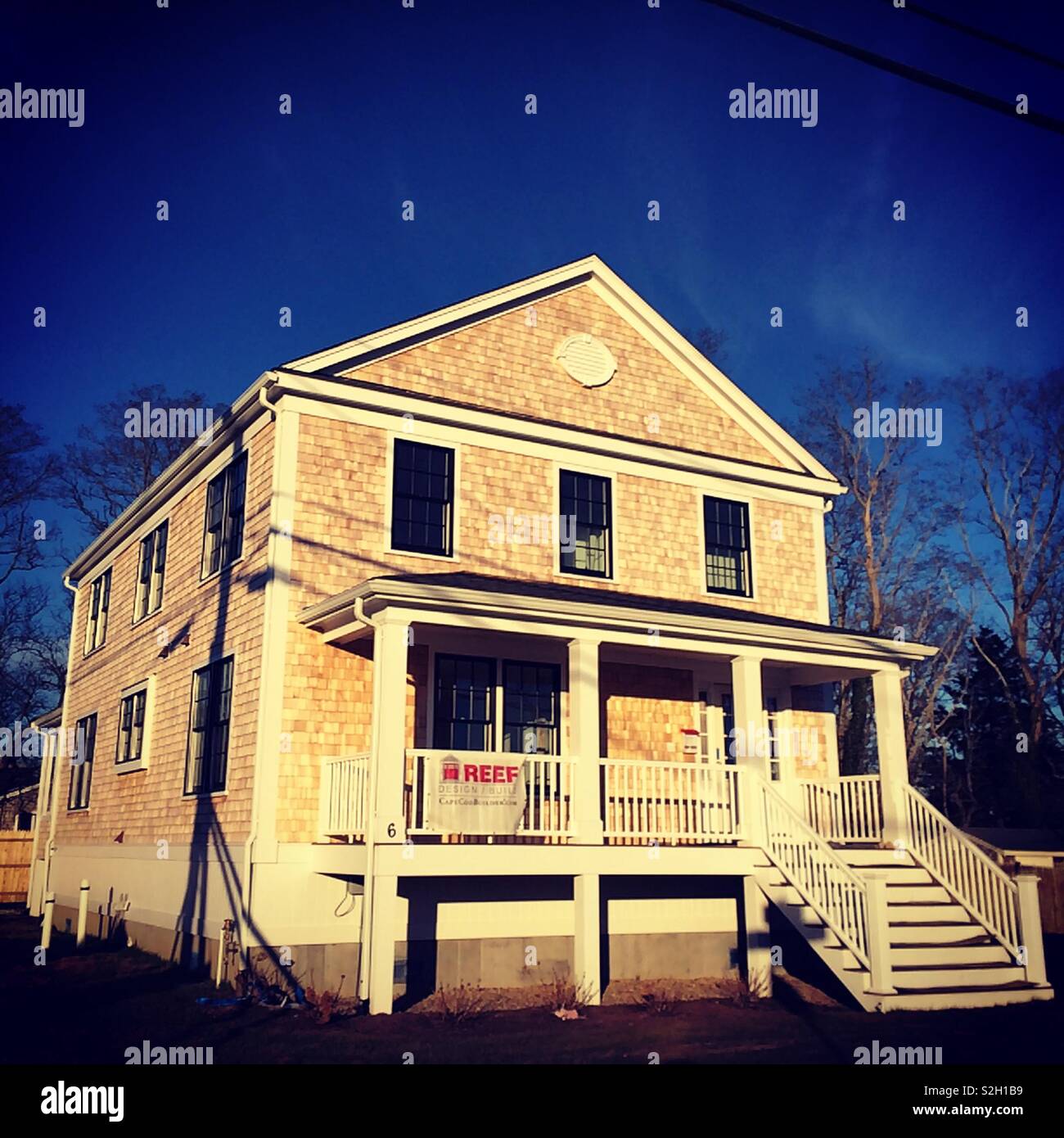 New home under construction, Barnstable, Cape Cod, Massachusetts