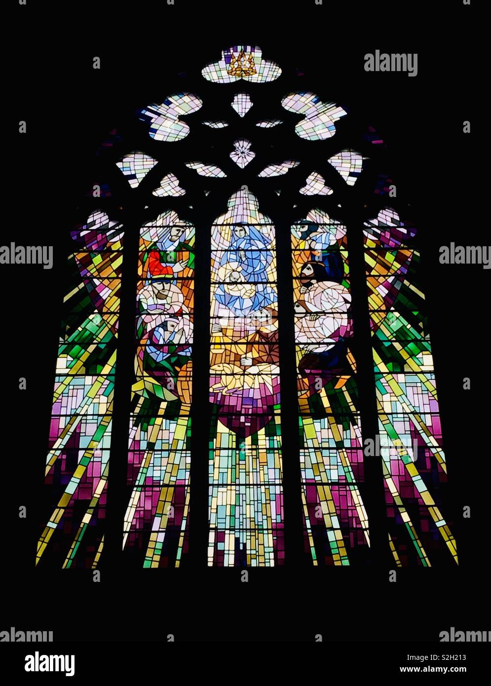 A stained glass window in Hobart cathedral Stock Photo Alamy