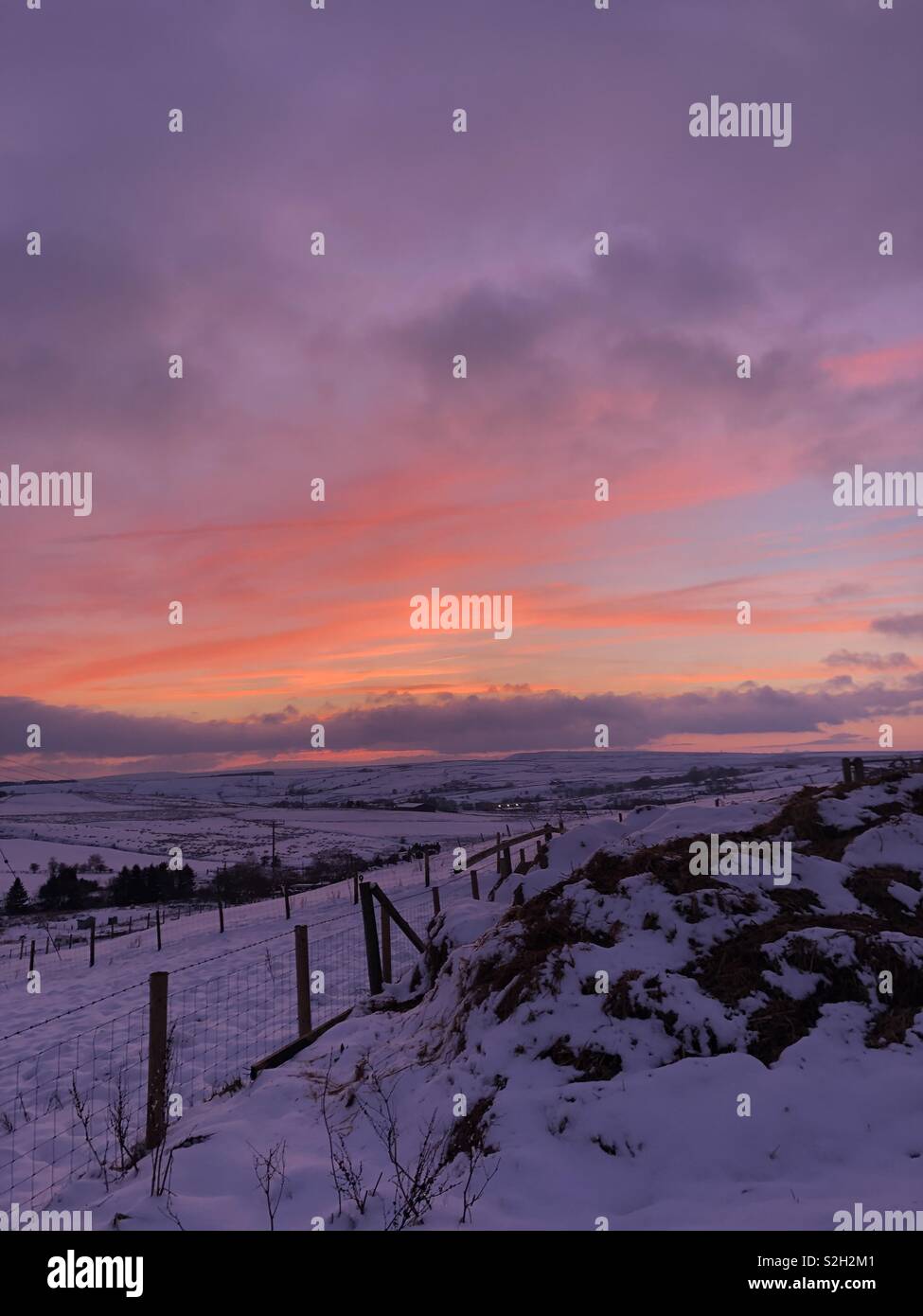 Pink Sky At Night Stock Photo Alamy