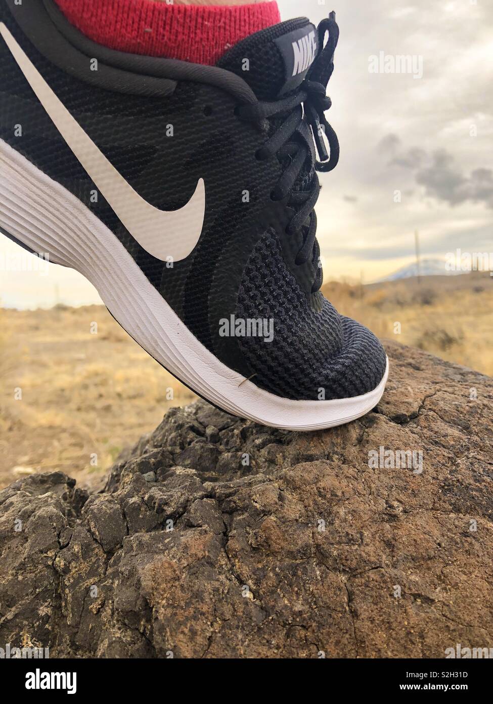 Took a walk through the desert in my new Nike shoes. They are very comfy  and durable Stock Photo - Alamy