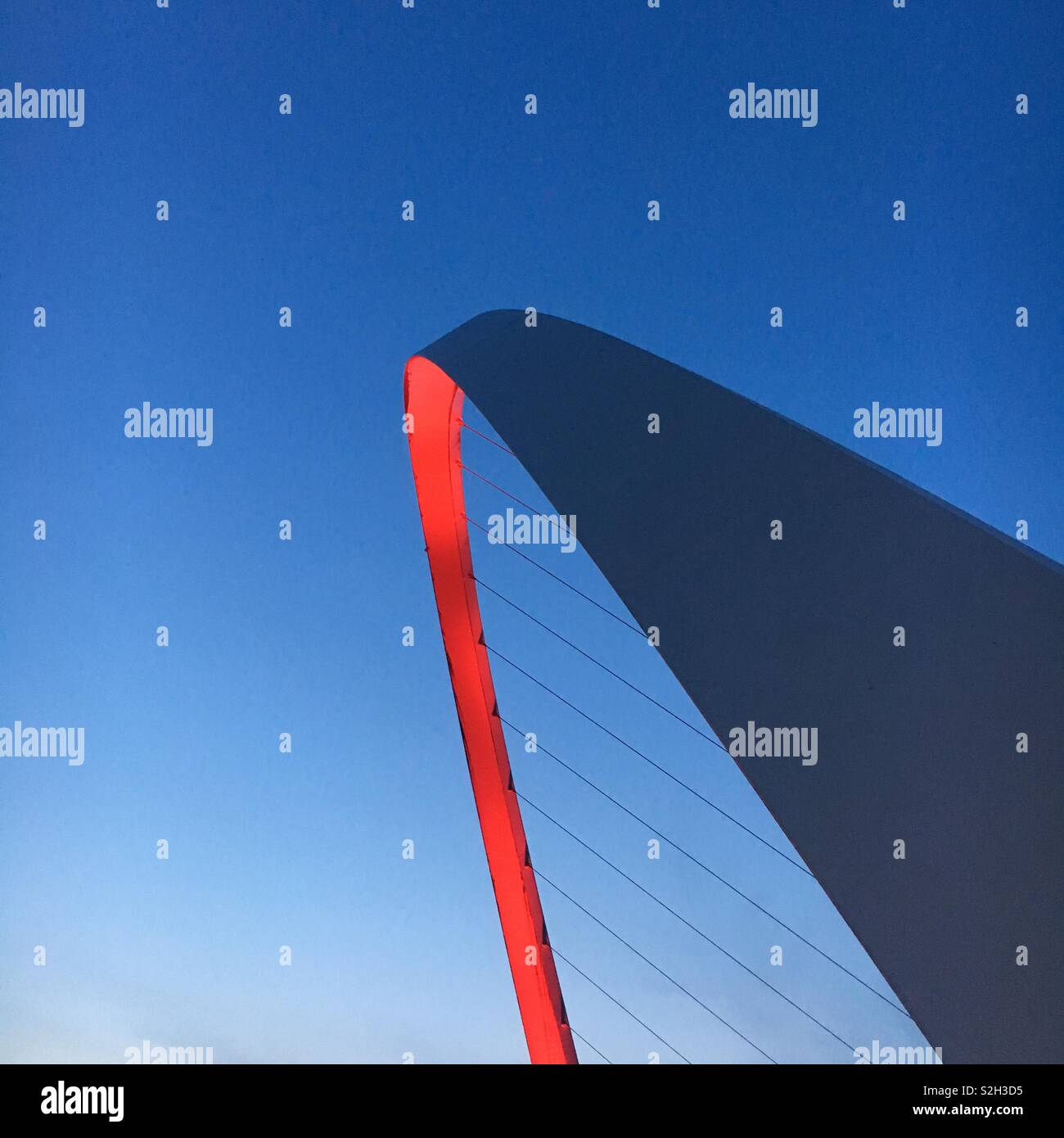 Millennium Bridge in red Stock Photo