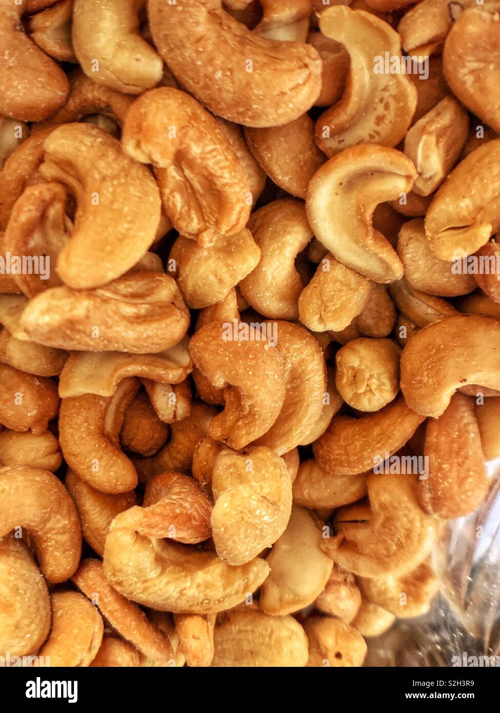 Close up of cashews - Smartphone Captured Stock Image