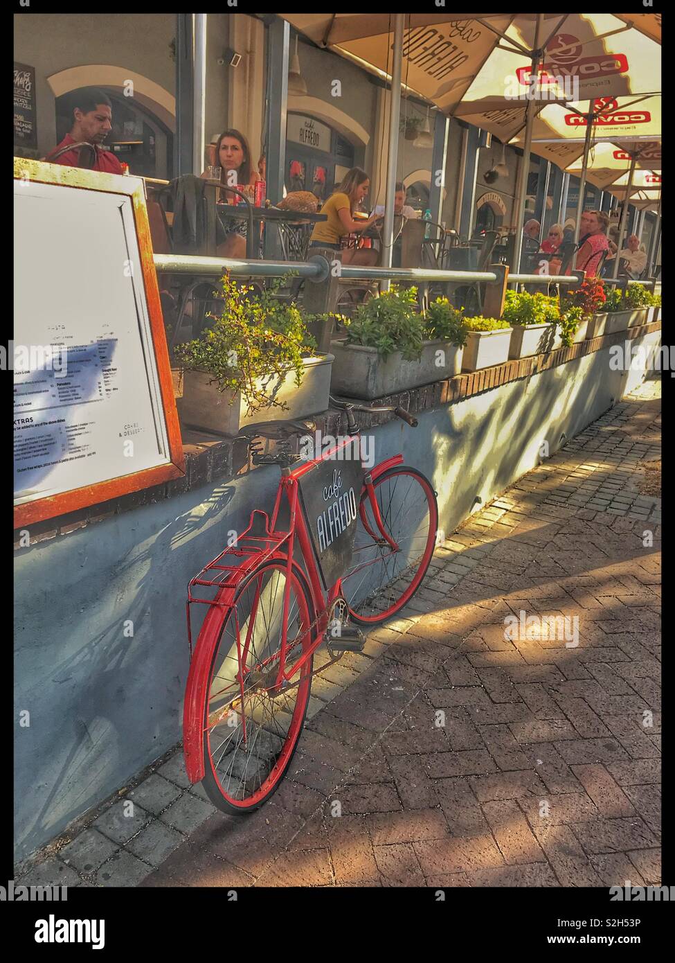 Restaurant at V&A Waterfront in Cape Town. - Smartphone Captured Stock Image