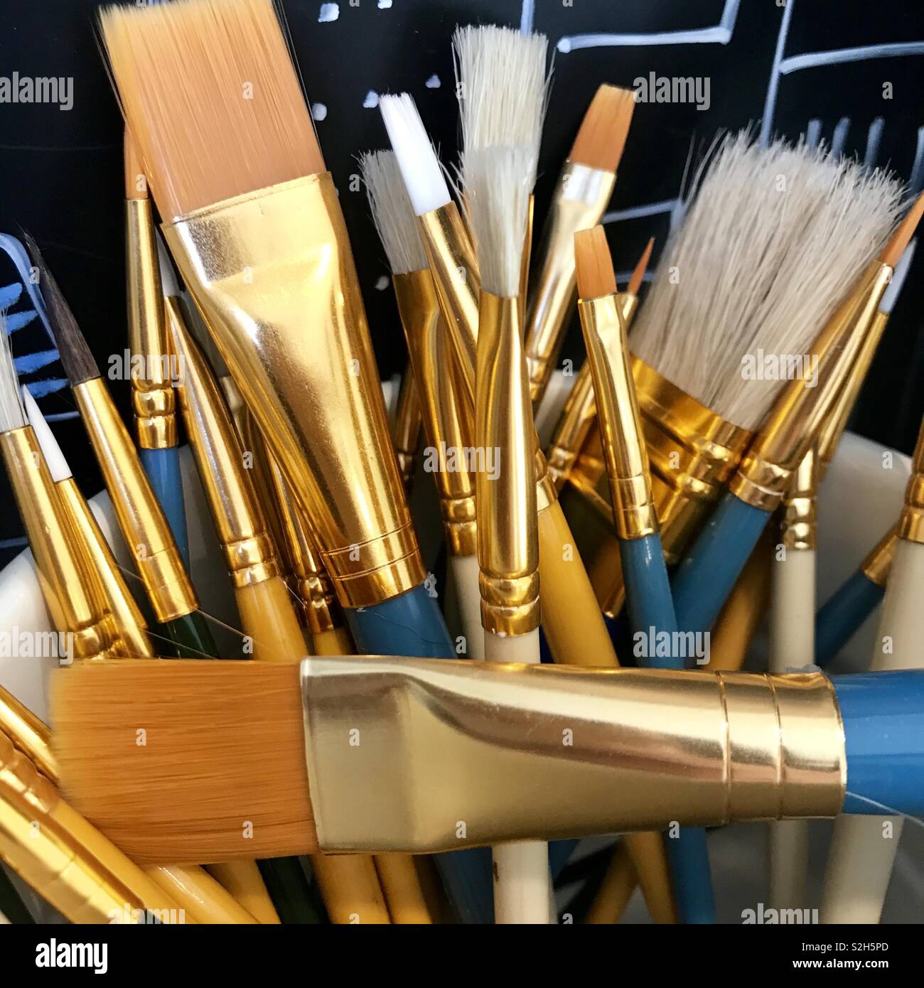 Mixed Paint Brushes Stock Photo Alamy
