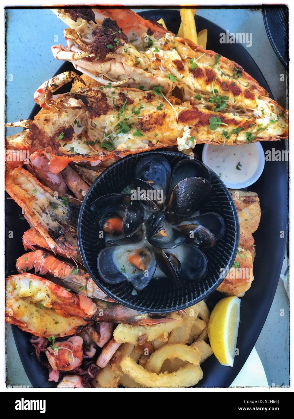 Seafood platter. - Smartphone Captured Stock Image
