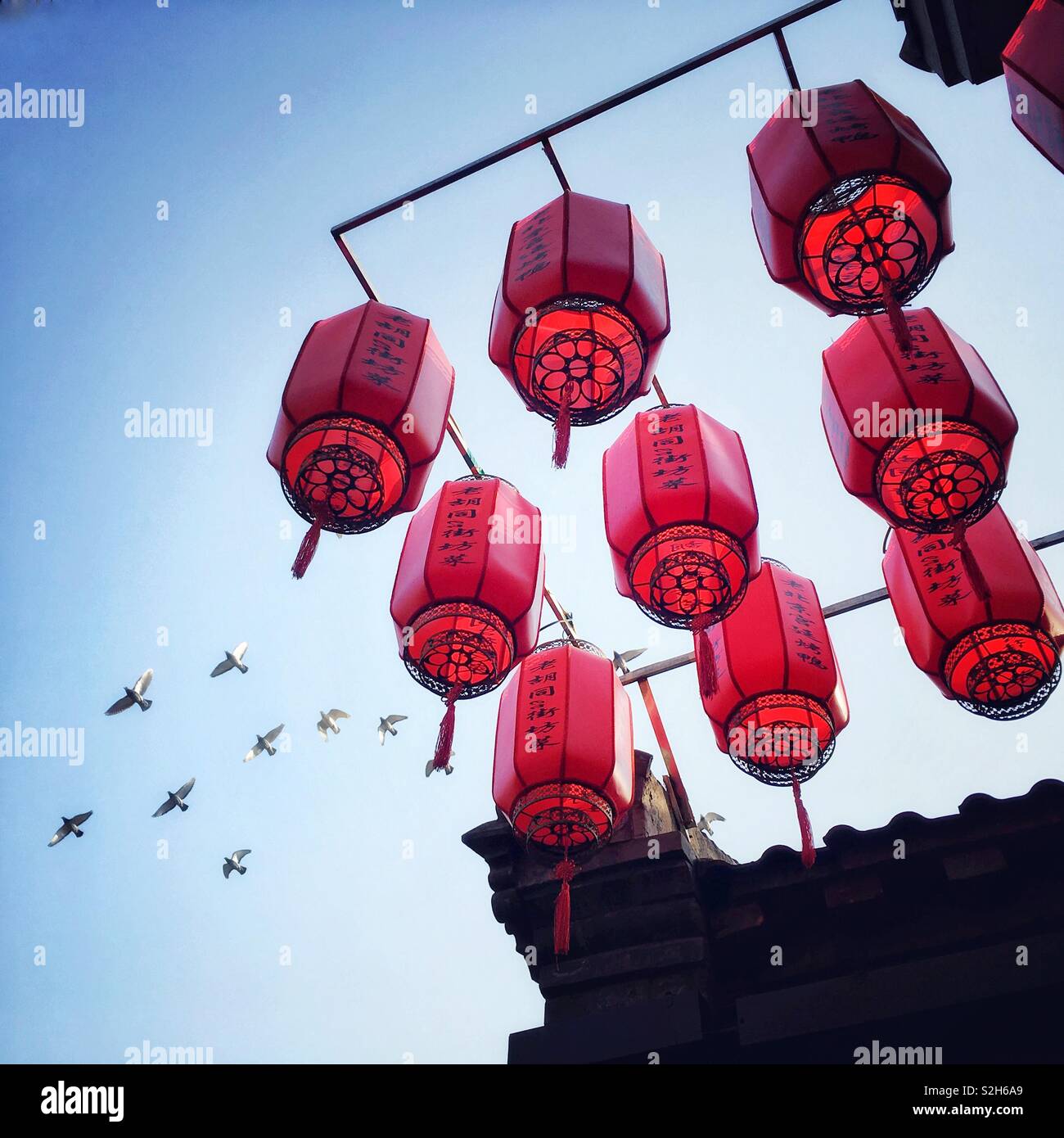 Red lanterns. Chinese New Year. Stock Photo