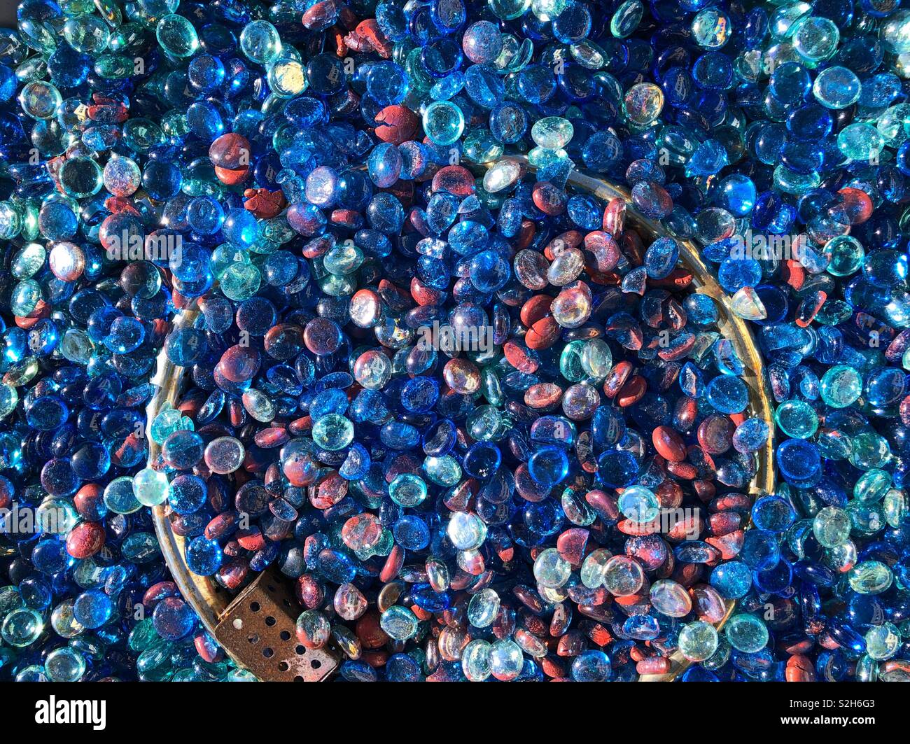 An abundance of colored glass chips - Smartphone Captured Stock Image