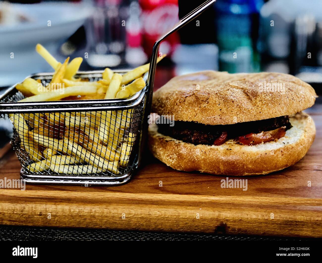 Burger and Chips Stock Photo Alamy