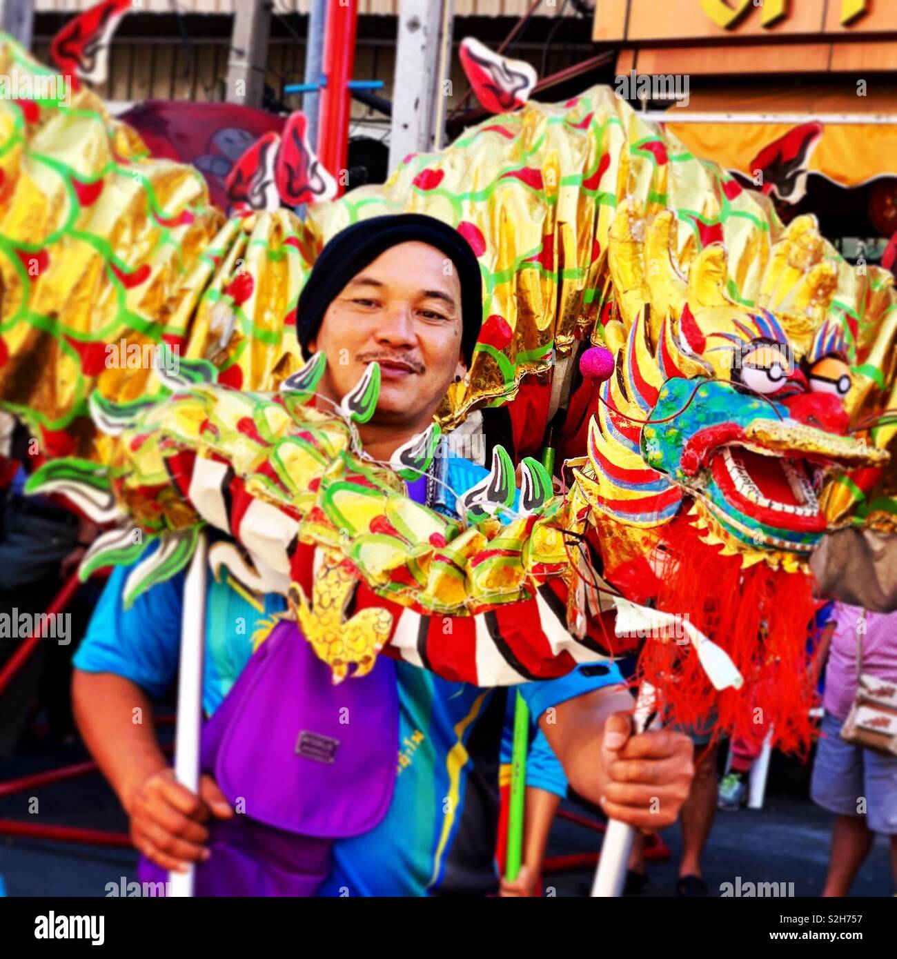 Chinese New Year parade, Chiang Mai, Thailand - Smartphone Captured Stock Image