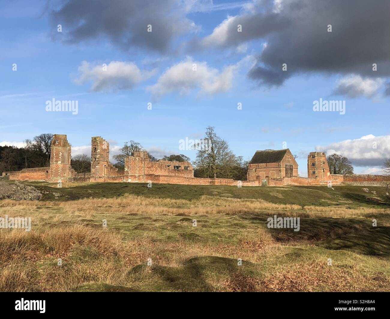 The ruins of Bradgate house in Bradgate Park. Said to be where Lady Jane Grey was born. Stock Photo