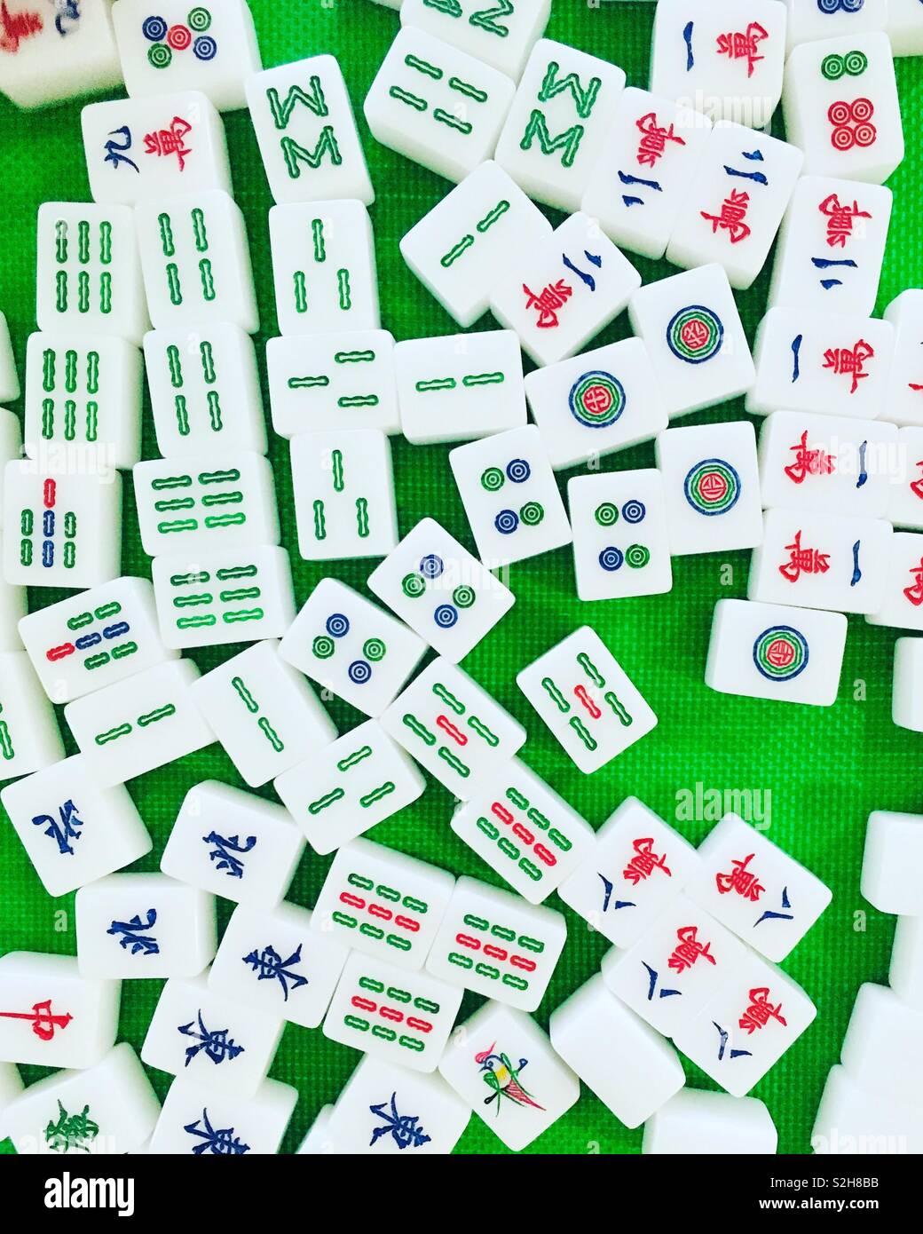 Complete mahjong set with explanations symbols Vector Image