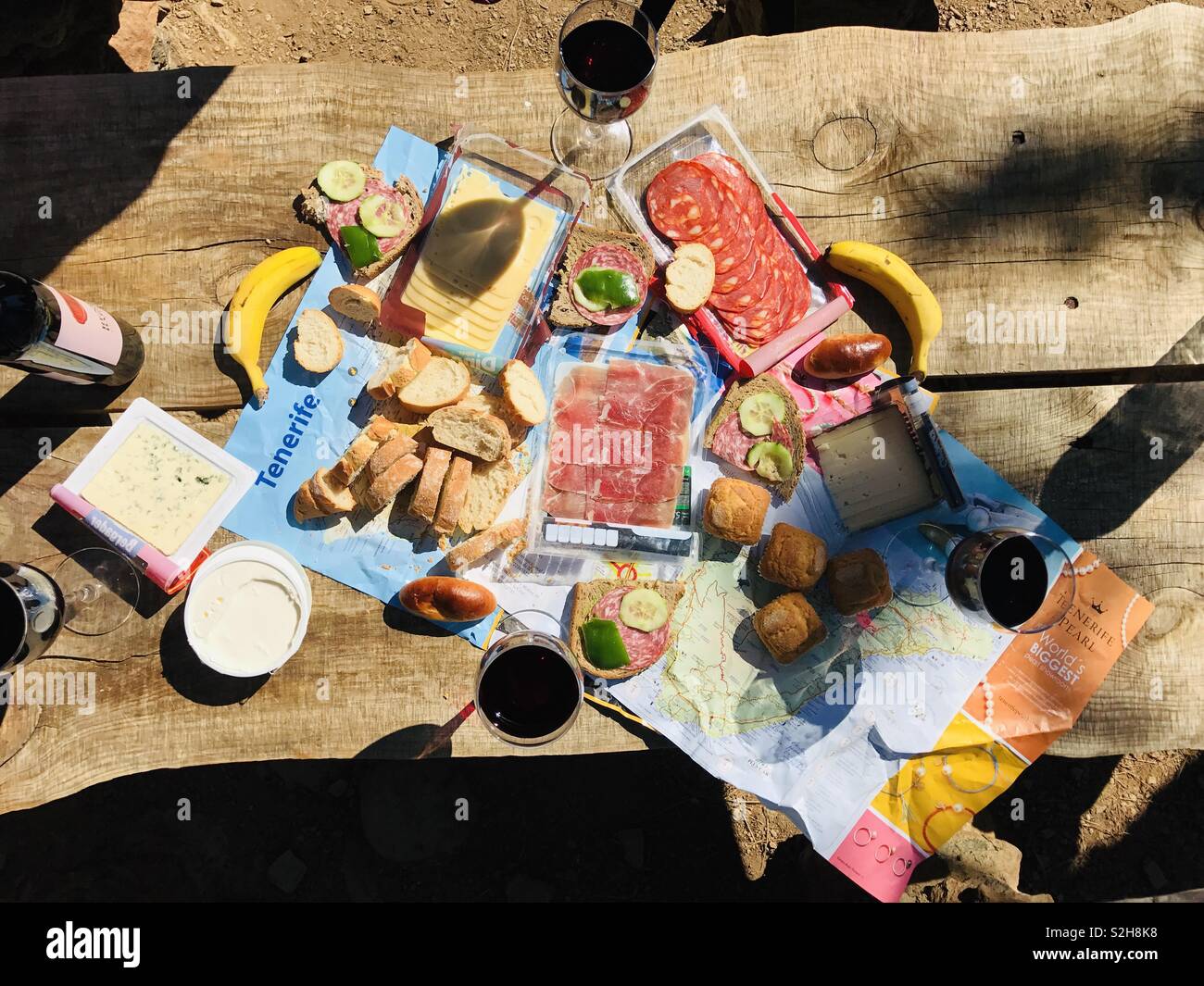 Creative Picnic Lunch in Tenerife Stock Photo