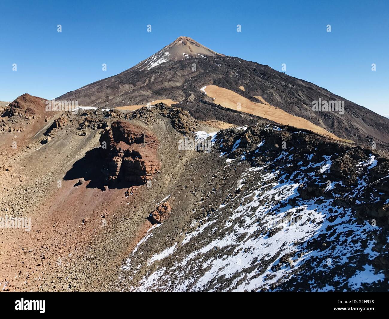 Teide Peak from Pico Viejo summit, Tenerife Stock Photo