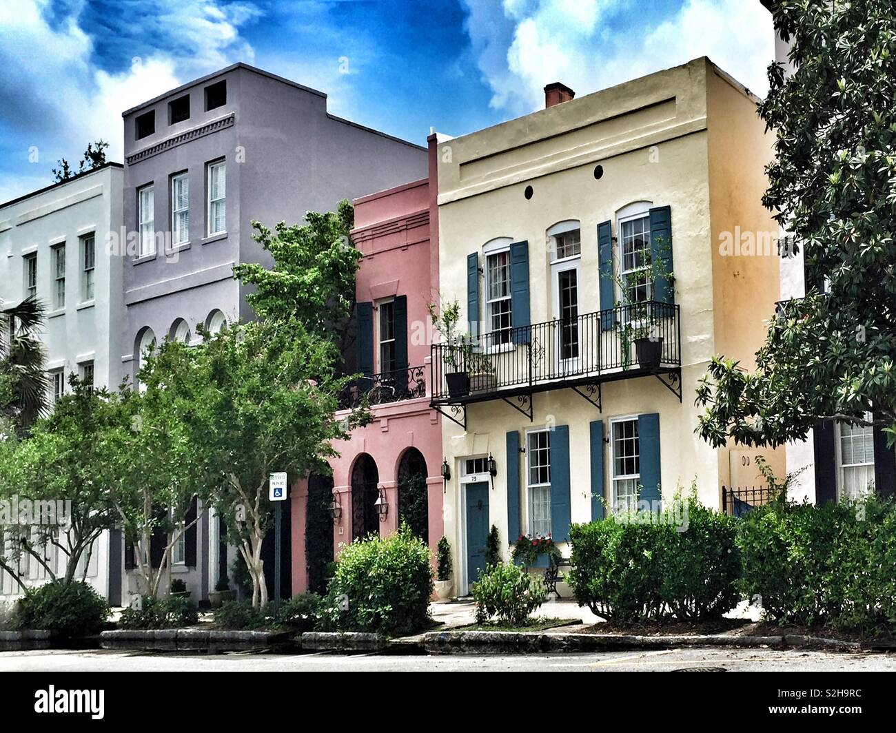 Rainbow Row Stock Photo Alamy