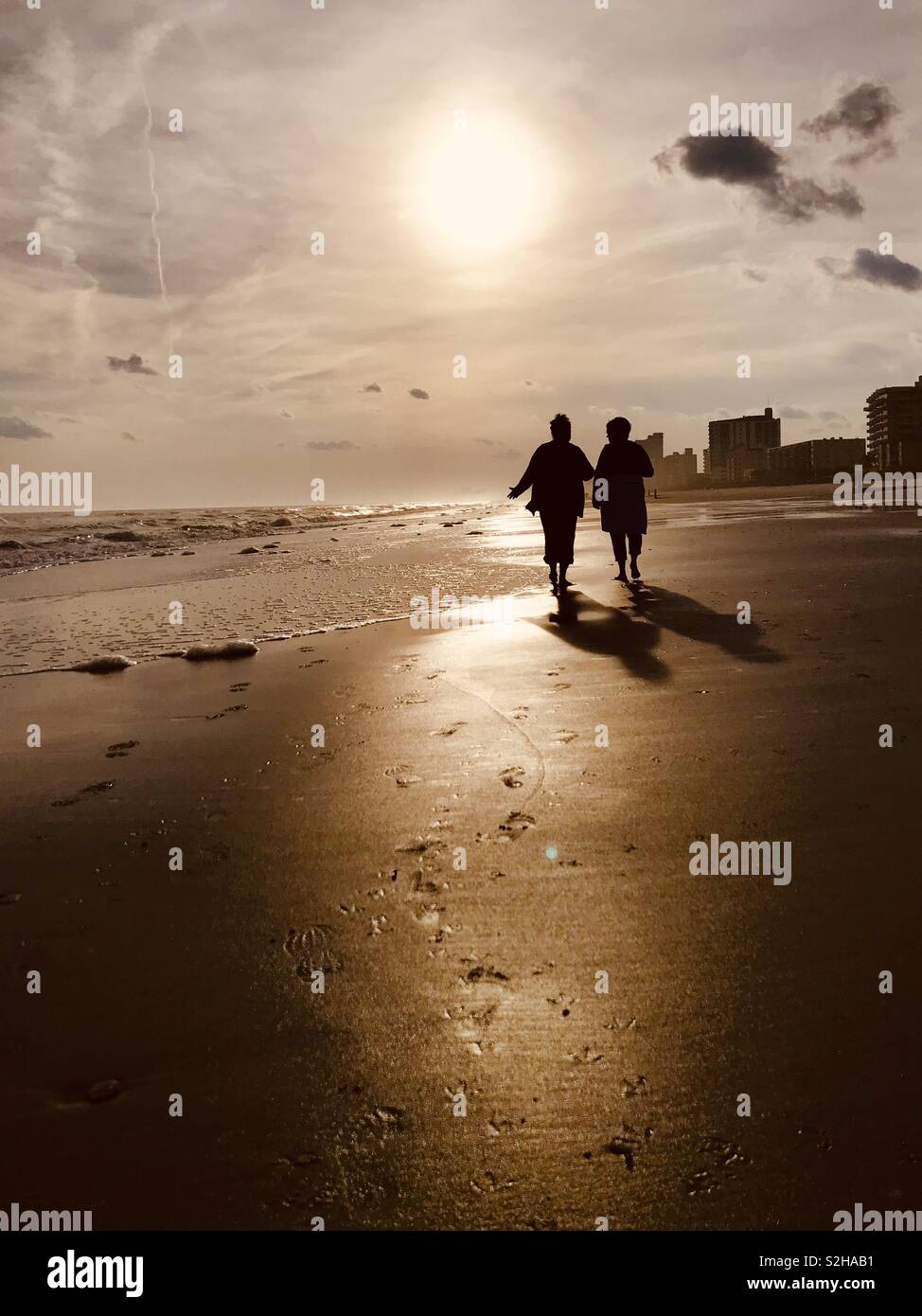 Cold sunset at Myrtle Beach SC . - Smartphone Captured Stock Image