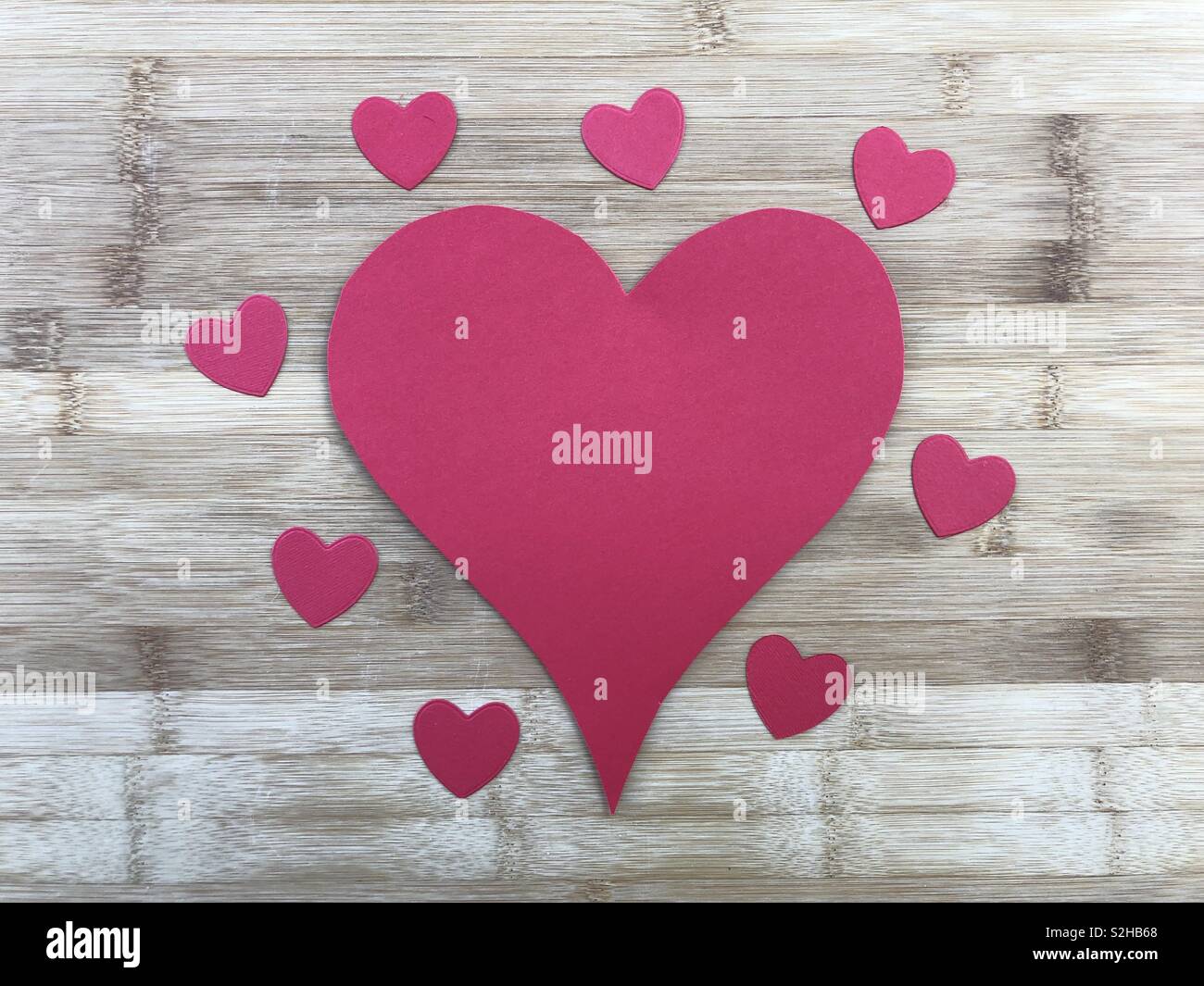 Happy Saint Valentine’s red hearts - Smartphone Captured Stock Image
