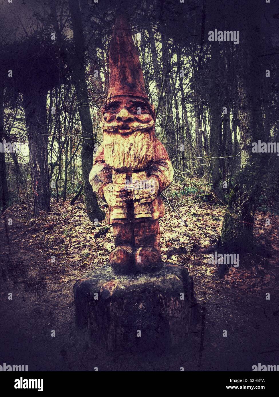 Forest gnome woodcarving Stock Photo - Alamy