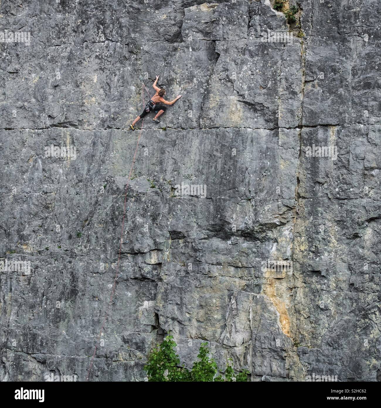 Climber at Horsehoe Quarry Stock Photo Alamy
