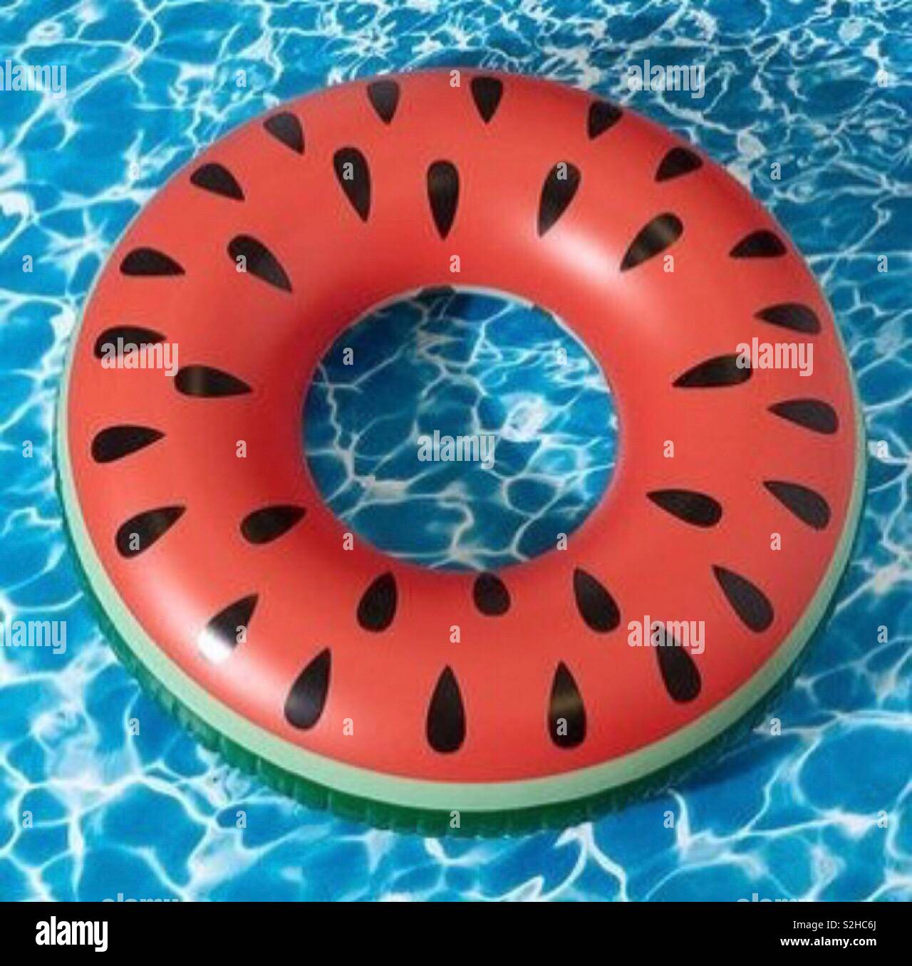 Watermelon floaters pool Stock Photo