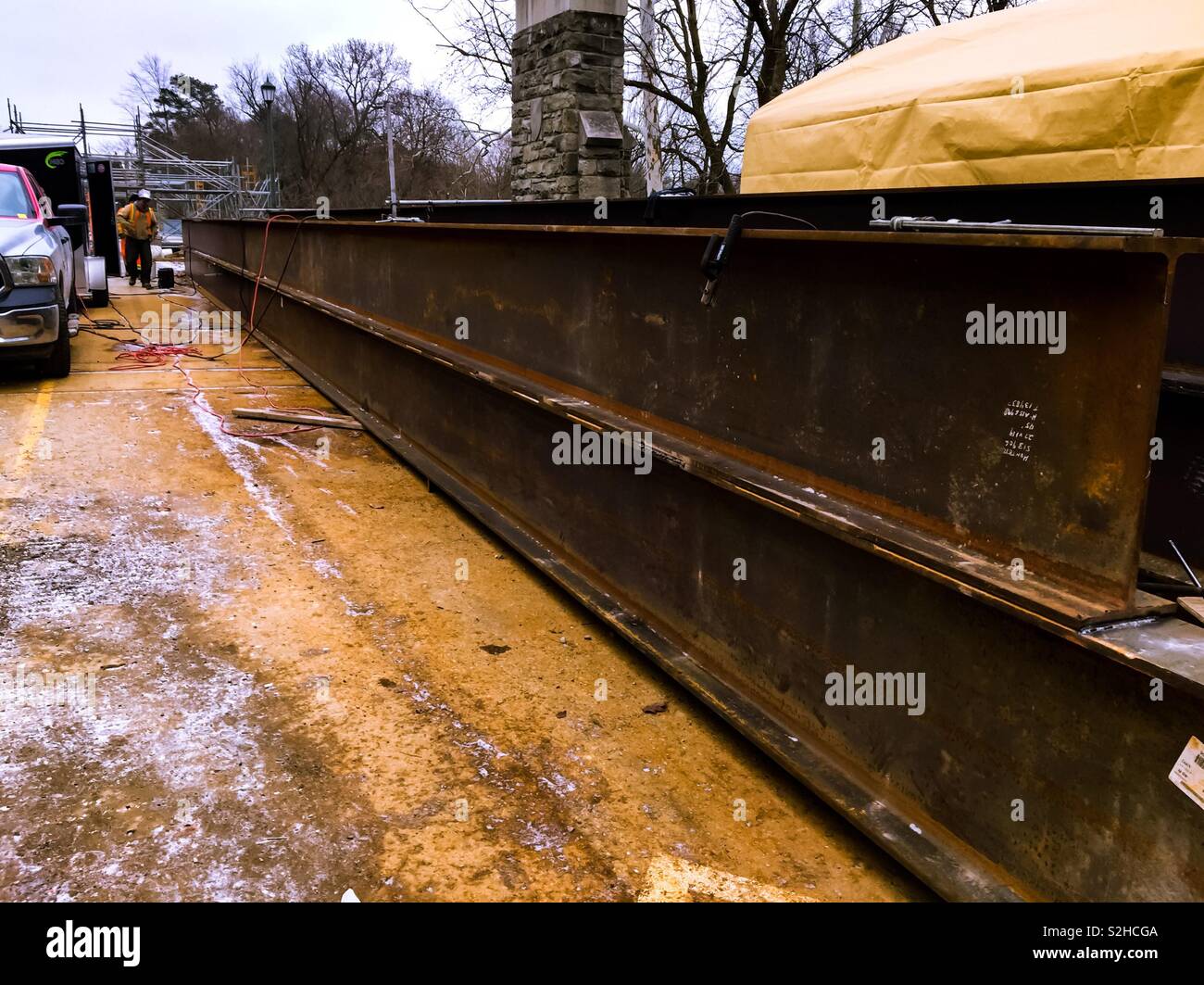 Steel girders on a bridge - Smartphone Captured Stock Image