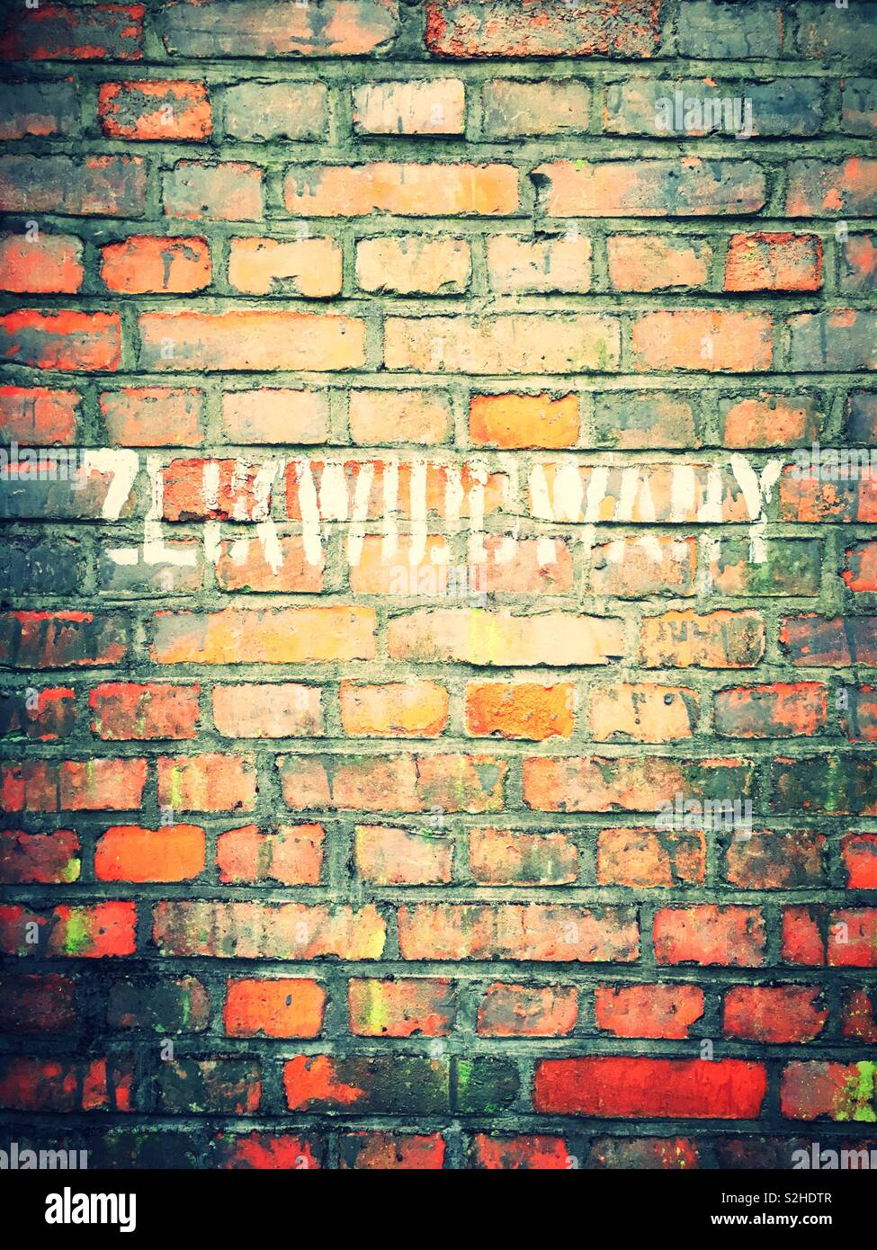 Brick wall WW2 writing - Smartphone Captured Stock Image