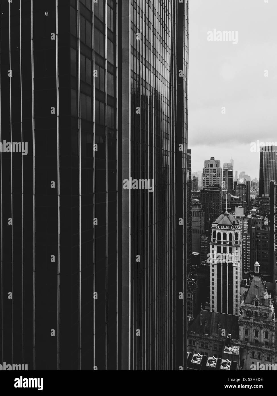 New York City skyline abstract in black and white Stock Photo