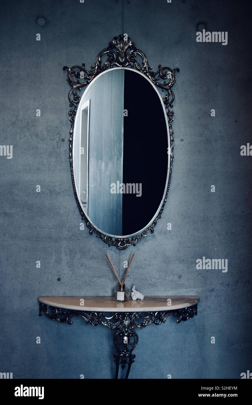 Mirror, mirror on the wall, who‘s fairest of them all? Stock Photo