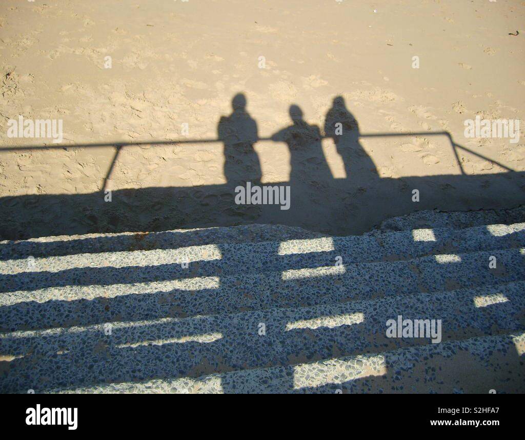 Marsden Sand Ramps Shadows on the sand, Marsden Stock Photo - Alamy