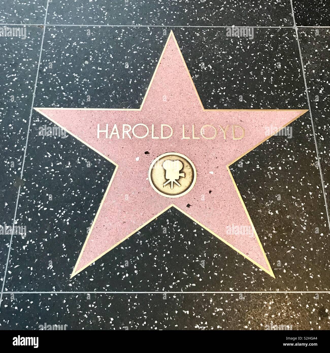 Harold Lloyd star on the walk of fame, Hollywood, California, USA Stock Photo
