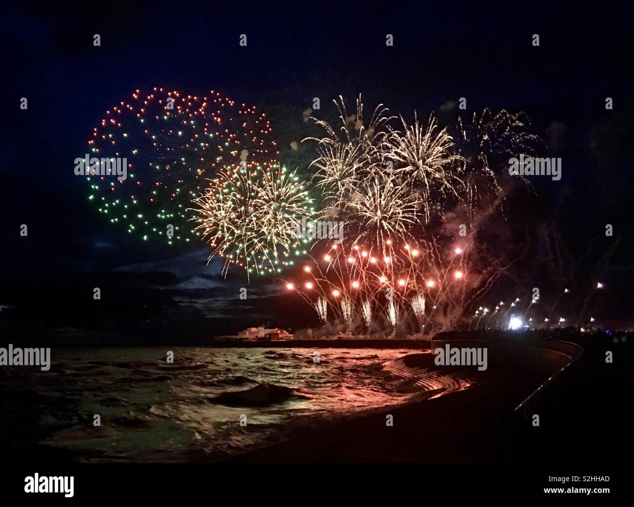 Fireworks at Blackpool - Smartphone Captured Stock Image