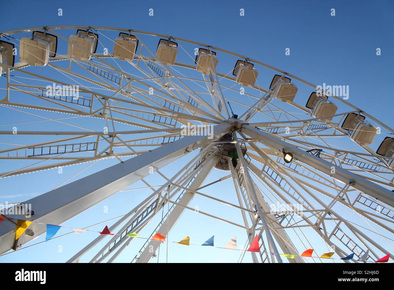 Ferris wheel in Barry Pleasure Park, Wales Stock Photo