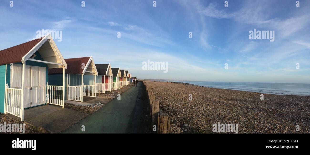 Beach huts at Lancing Stock Photo Alamy