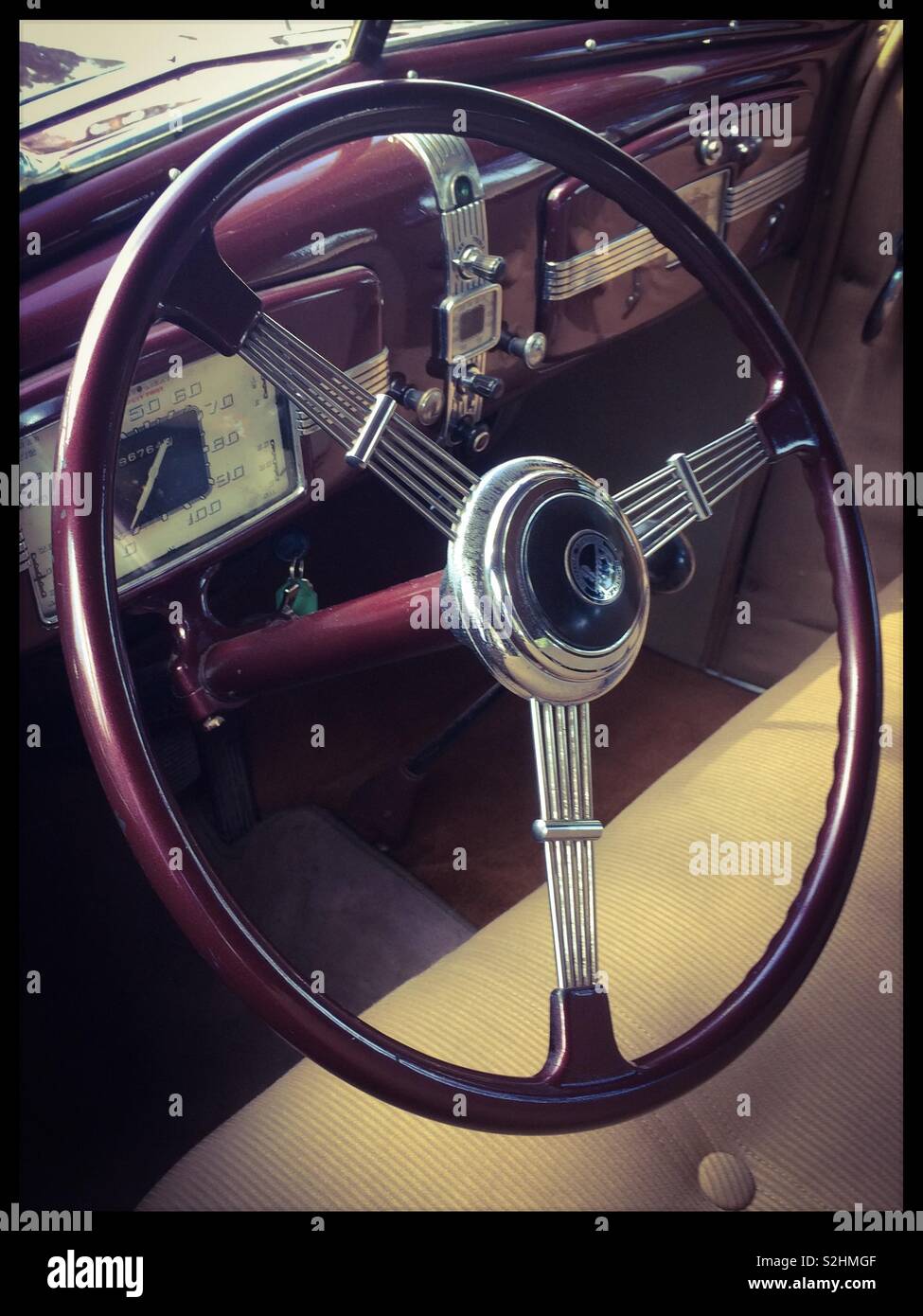 Buick steering wheel Stock Photo