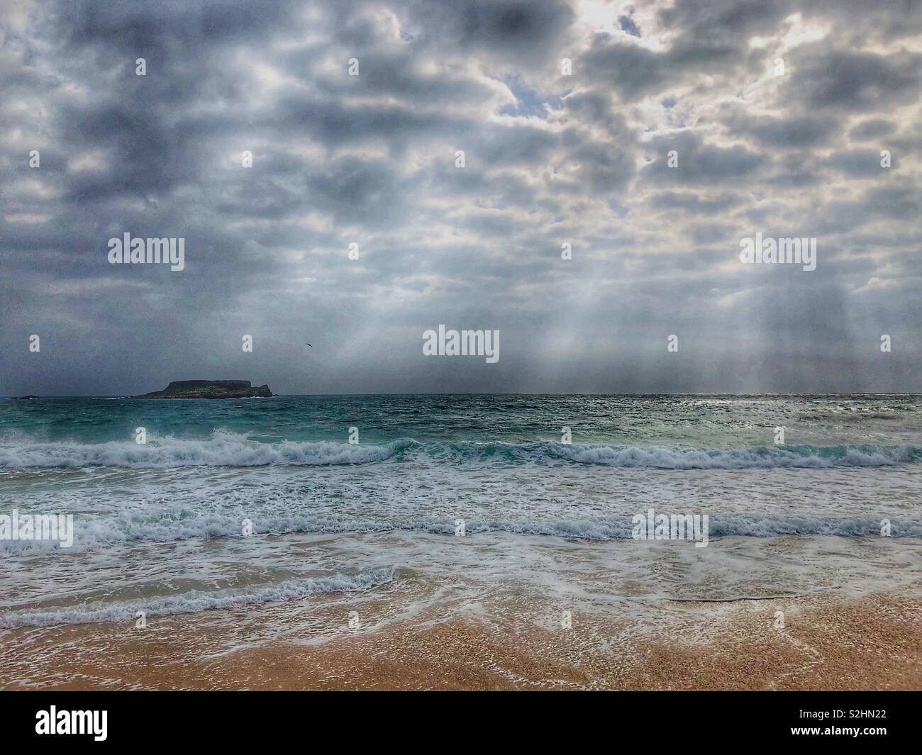 Winter sky and sea in the algarve - Smartphone Captured Stock Image
