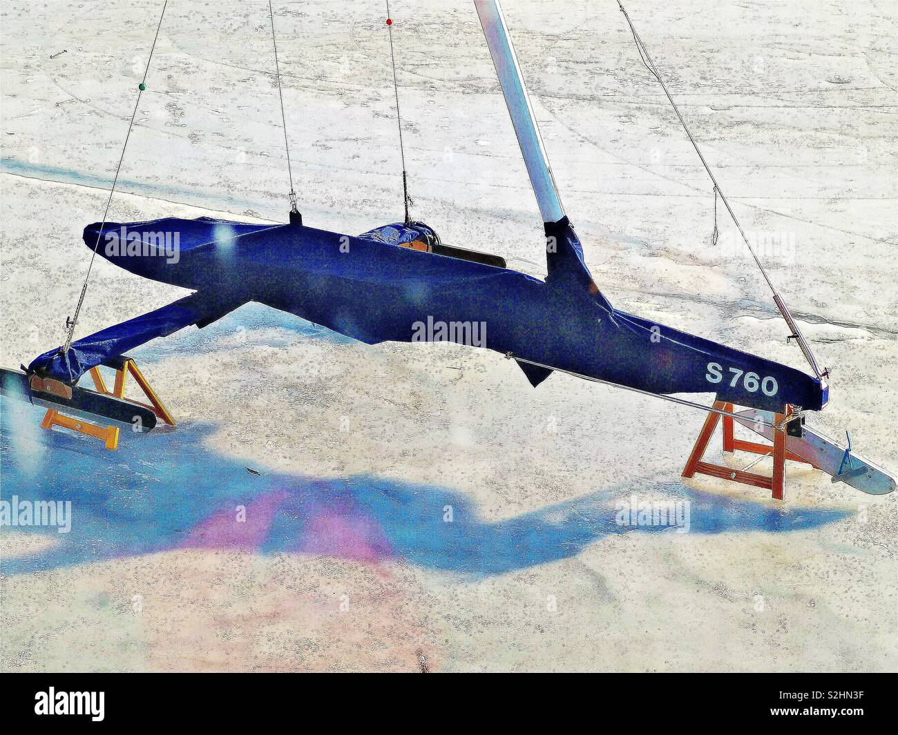 Iceboat or ice yacht, Sweden, Scandinavia - Smartphone Captured Stock Image