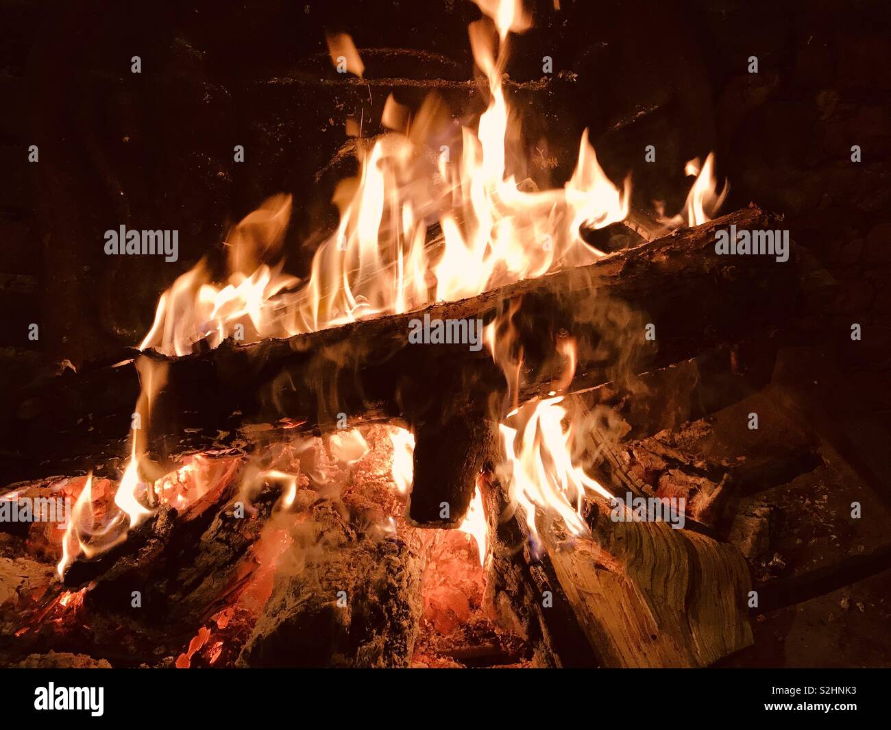 Wood fire - Smartphone Captured Stock Image