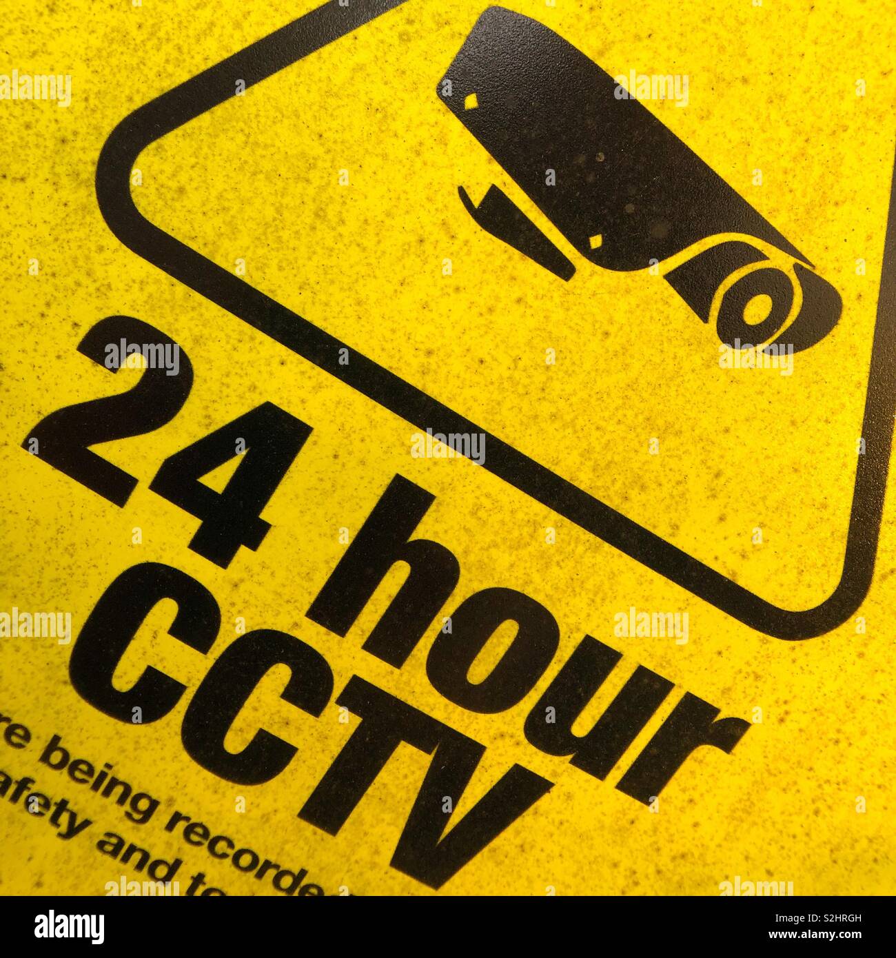 24 hour CCTV. - Smartphone Captured Stock Image