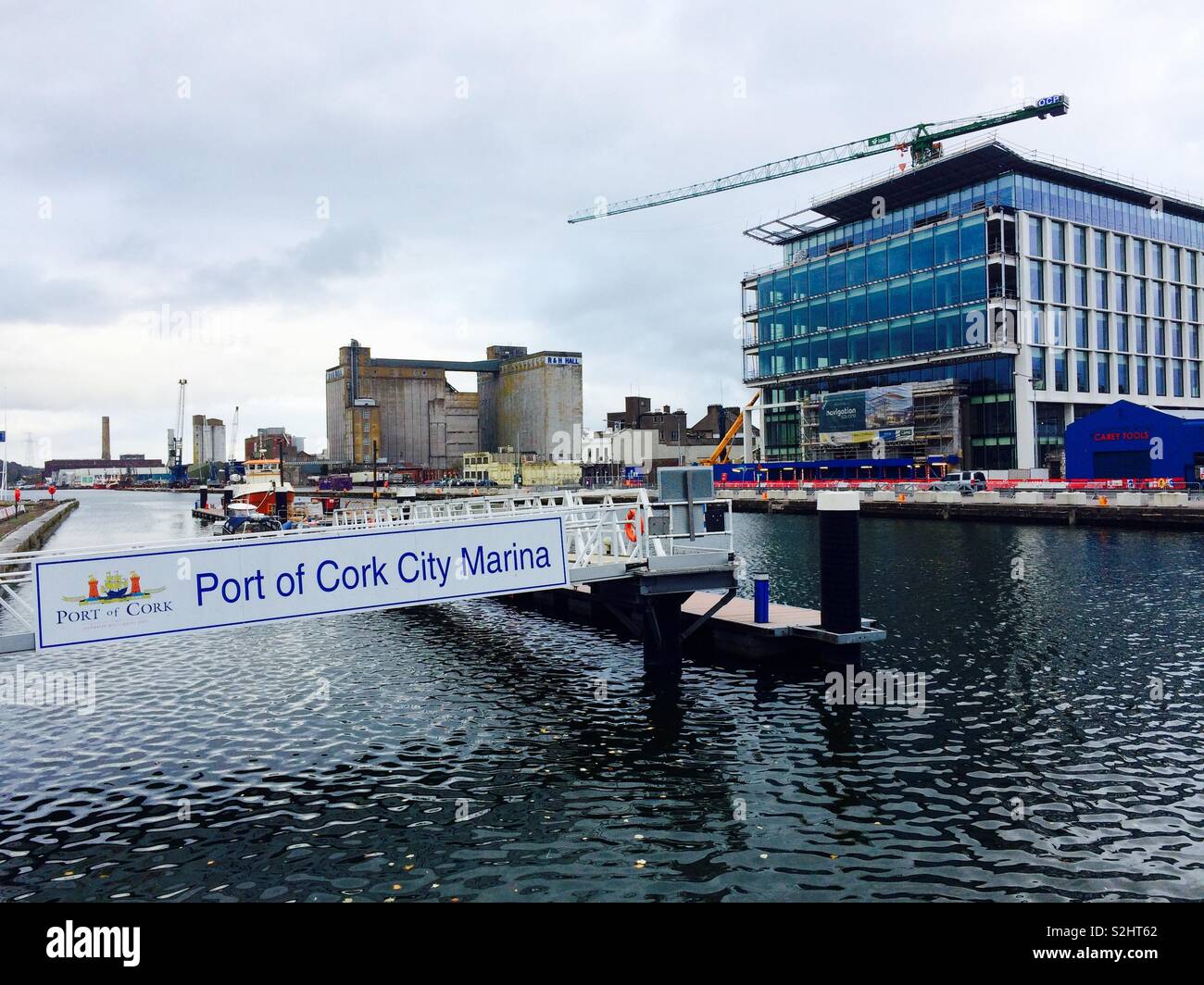Seascape or landscape of the Waterfront area of the city of Cork in Ireland concept travel and tourism - Smartphone Captured Stock Image
