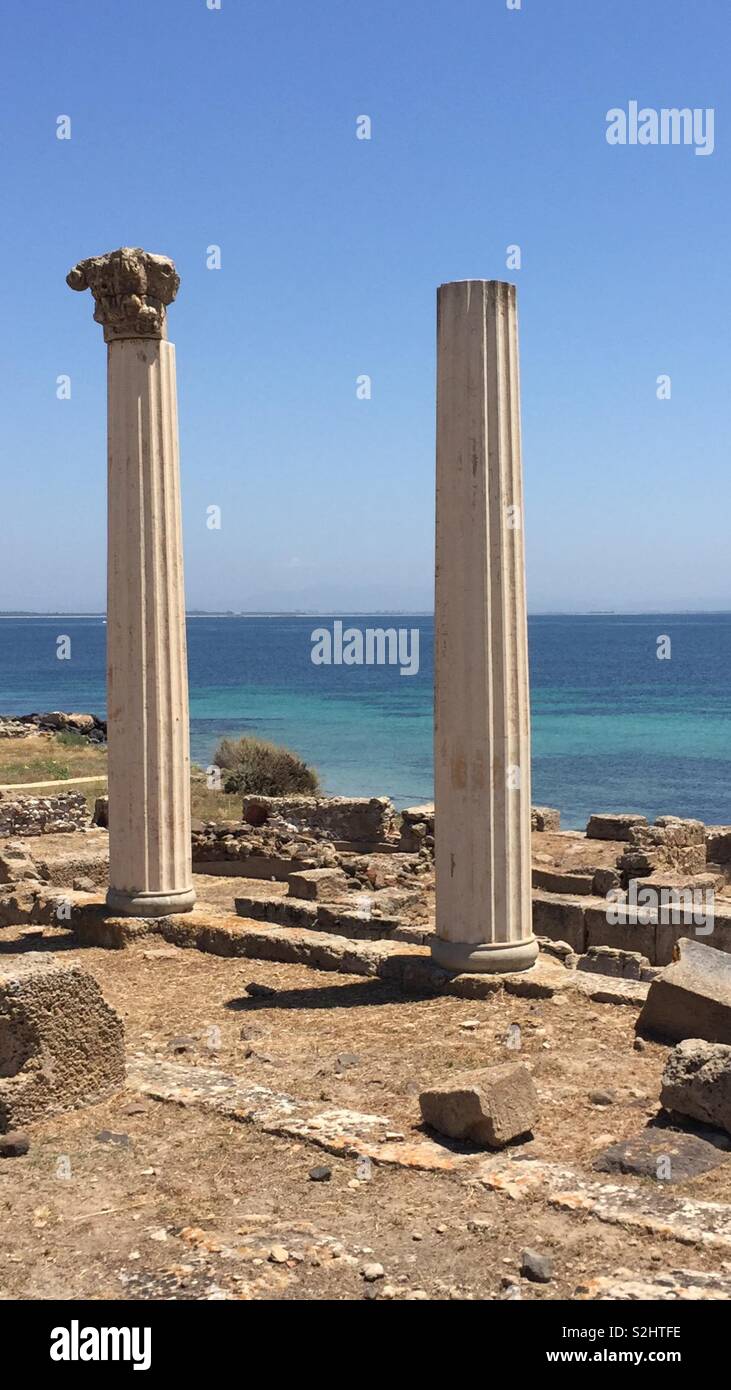 Ancient Ruins at Cabras Sardinia Stock Photo