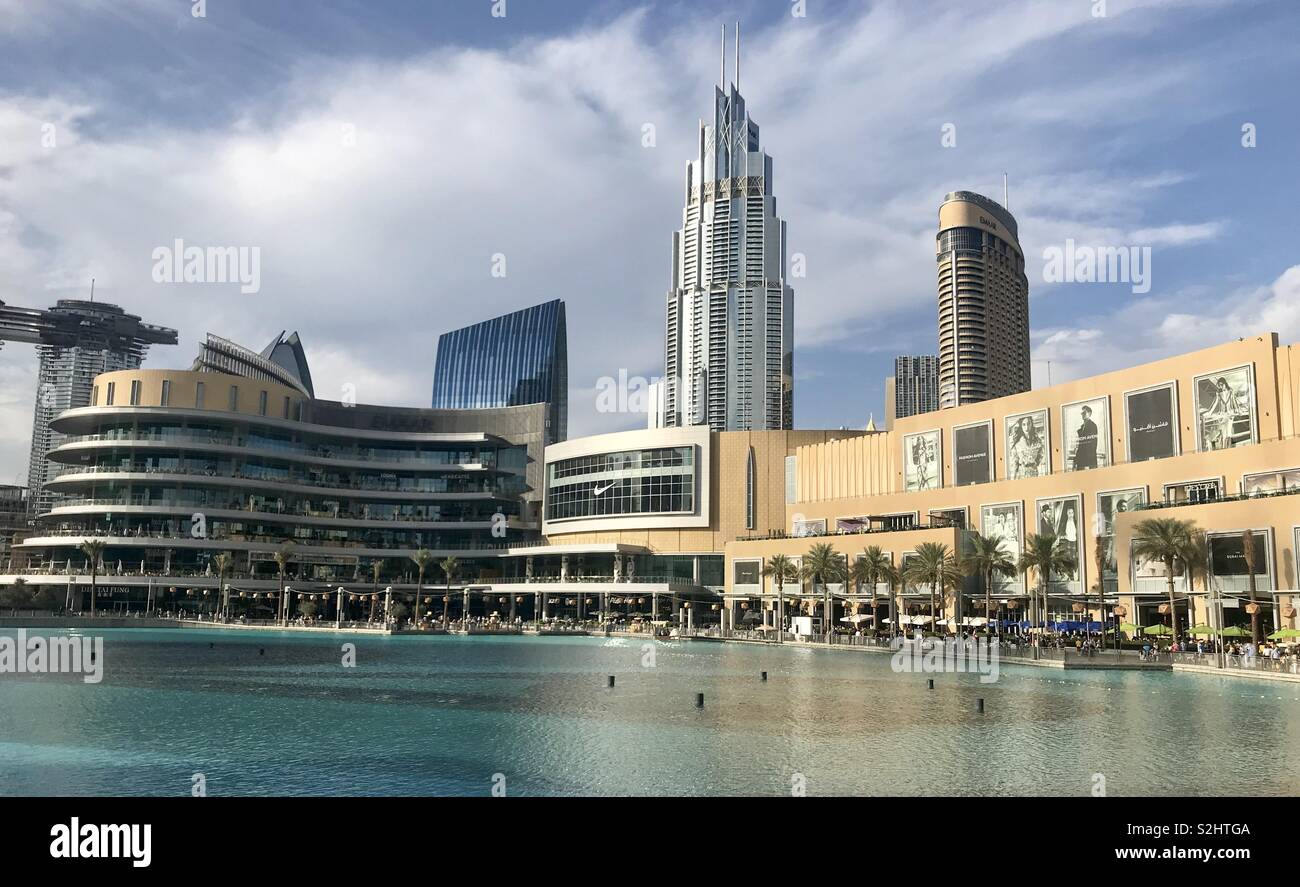 Dubai mall and fountains - Smartphone Captured Stock Image
