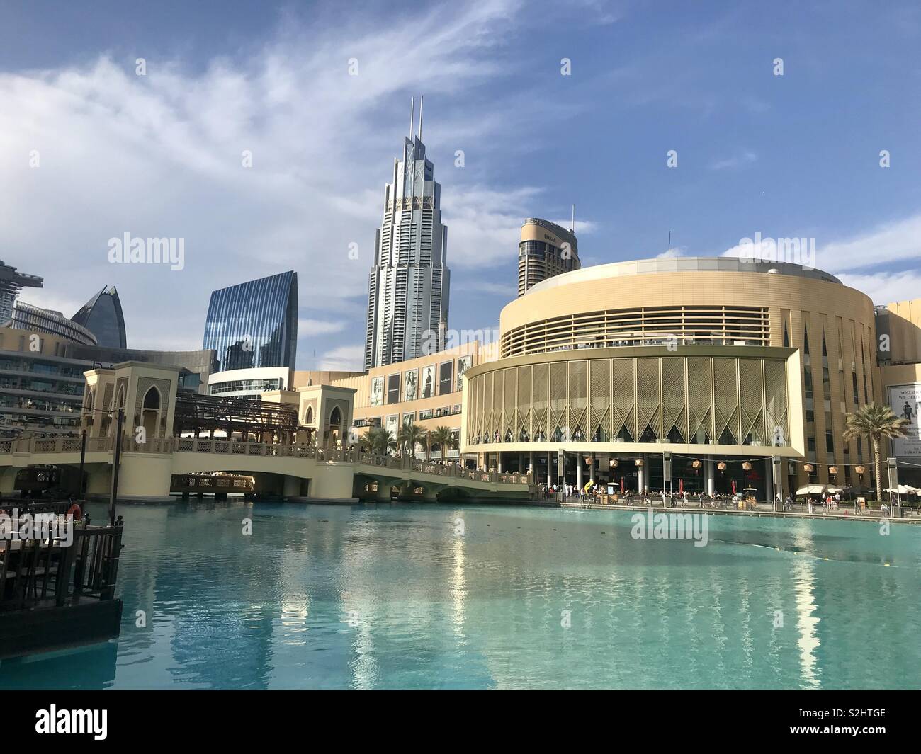 Dubai mall and fountains - Smartphone Captured Stock Image