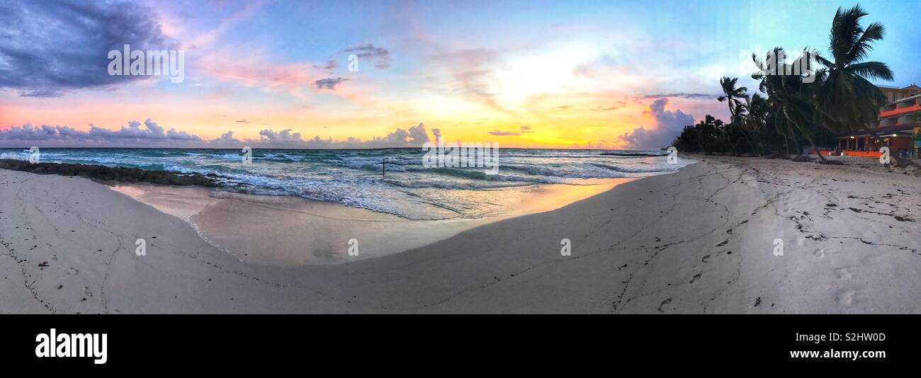 Incredible sunset at St Lawrence Gap, Barbados Stock Photo Alamy