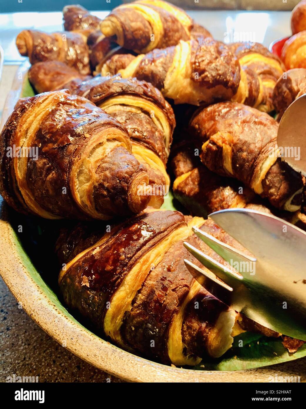 French croissants. - Smartphone Captured Stock Image