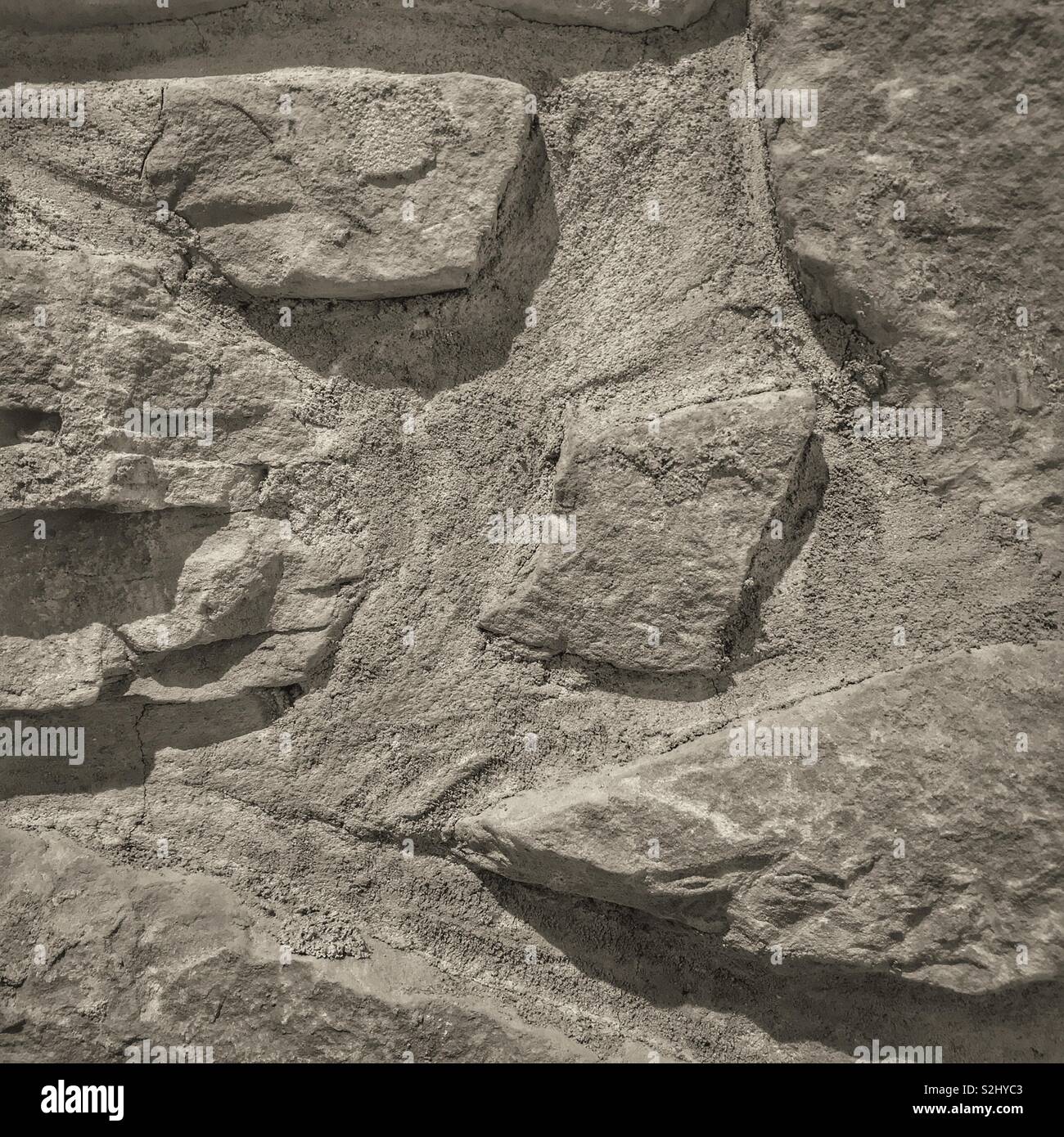 Close up image of sandstone wall. - Smartphone Captured Stock Image