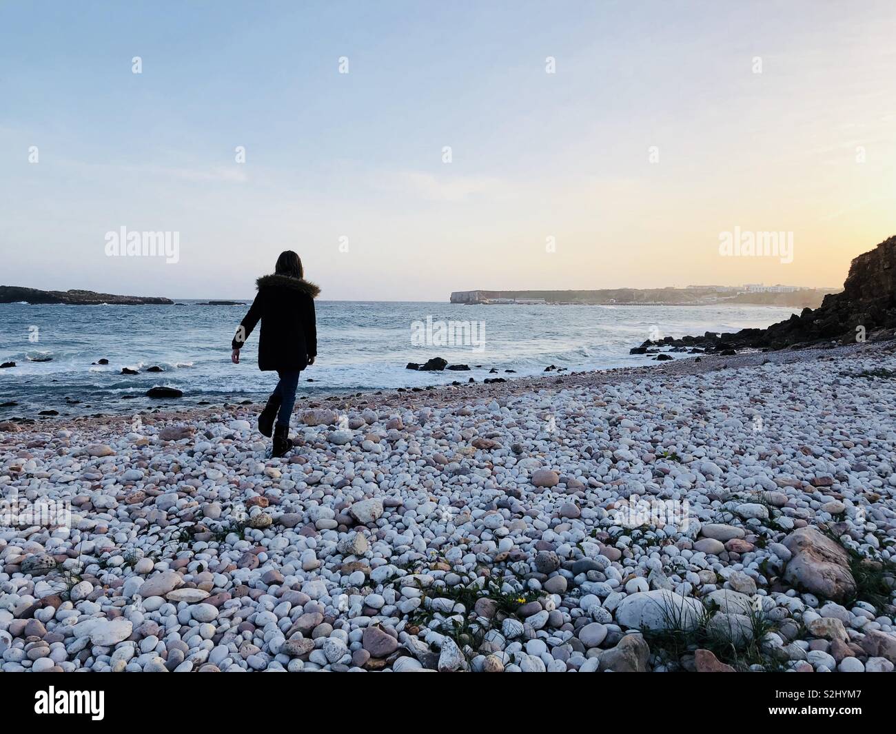 Girl walking alone rear view hi-res stock photography and images - Alamy